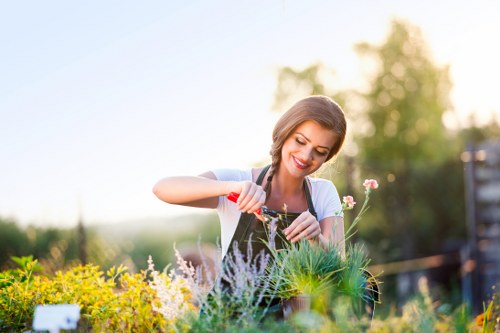 Gardener working in Mooroolbark's temperate climate